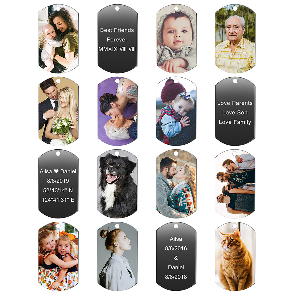 Custom Photo Dog Tag Key Chain in Stainless Steel-JUUR Personalized Jewelry