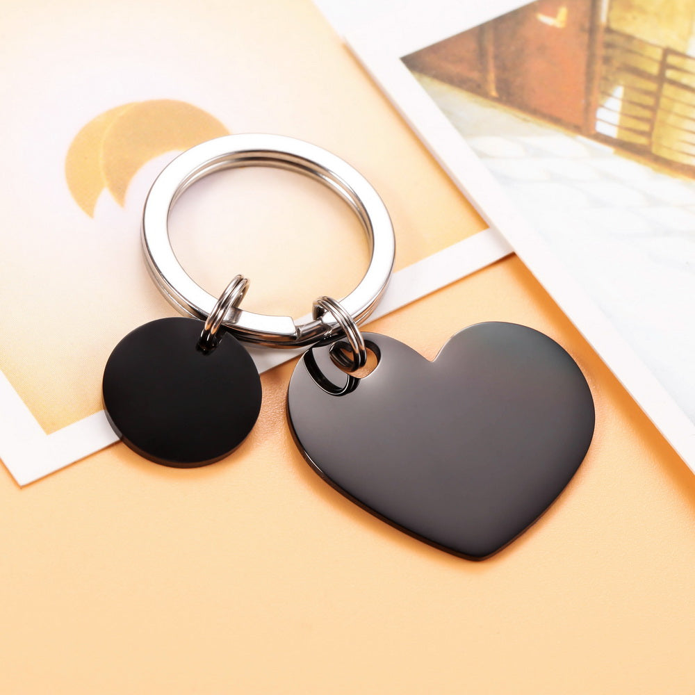 JDS Personalized Heart Keychain with Oval Tag
