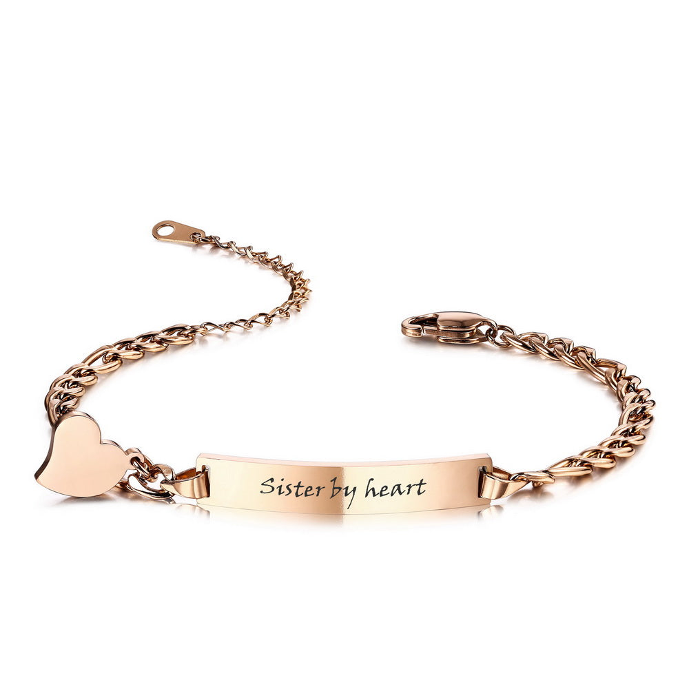 Customizable ID Bar Bracelet with Heart Charm-JUUR Personalized Jewelry