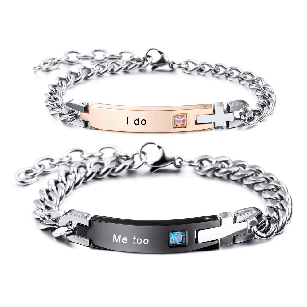 Personalized Bracelet Nameplate Date Engraved ID Matching Bracelets-JUUR Personalized Jewelry