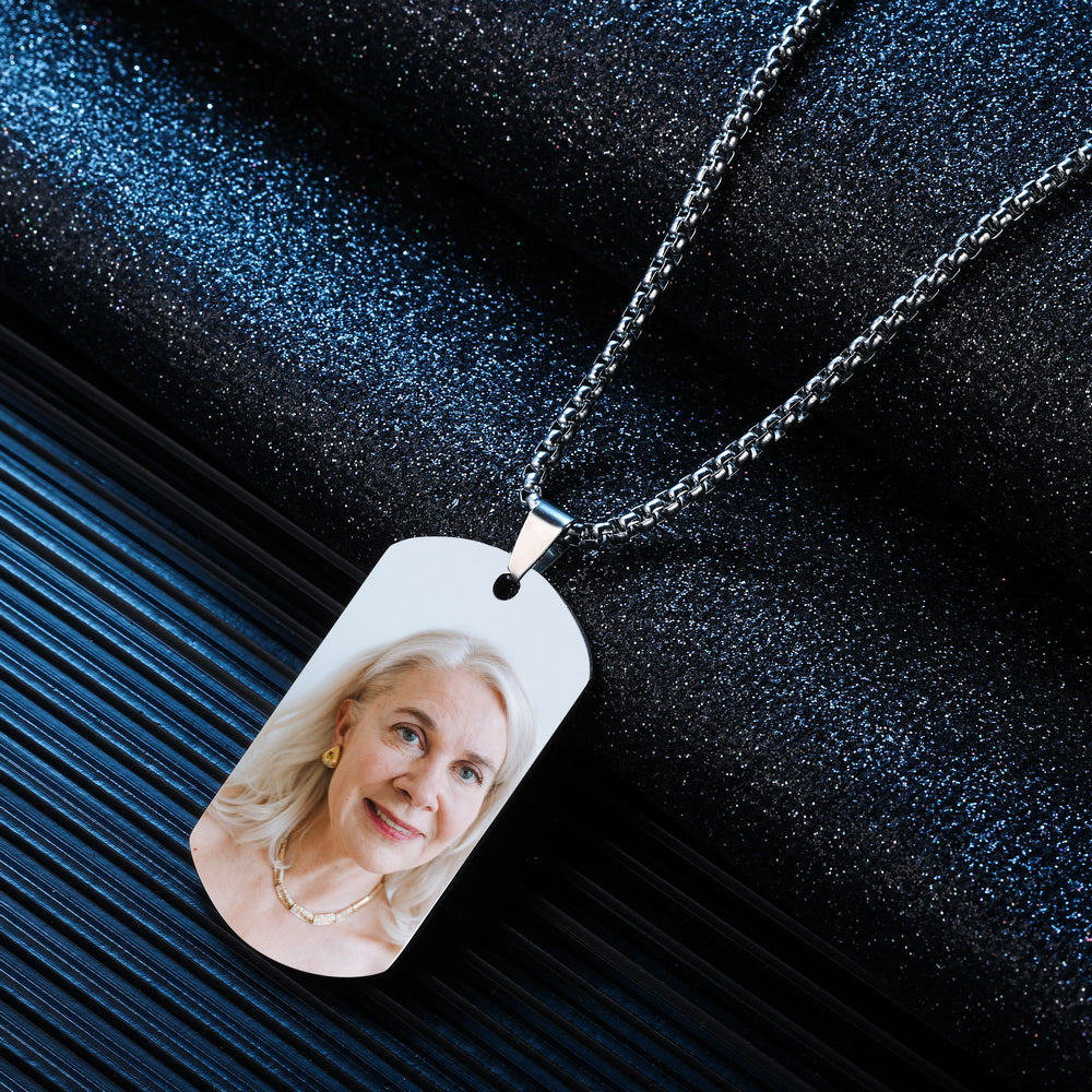 Personalized Photo Picture Dog Tag Pendant Necklace-JUUR Personalized Jewelry