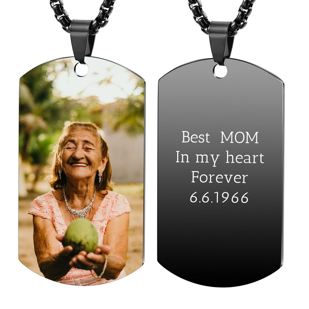 Personalized Photo Picture Dog Tag Pendant Necklace-JUUR Personalized Jewelry