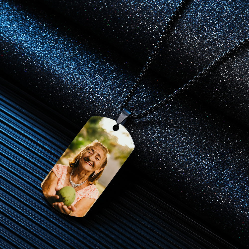 Personalized Photo Picture Dog Tag Pendant Necklace-JUUR Personalized Jewelry