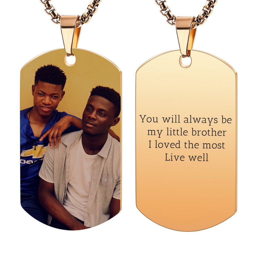 Personalized Photo Picture Dog Tag Pendant Necklace-JUUR Personalized Jewelry