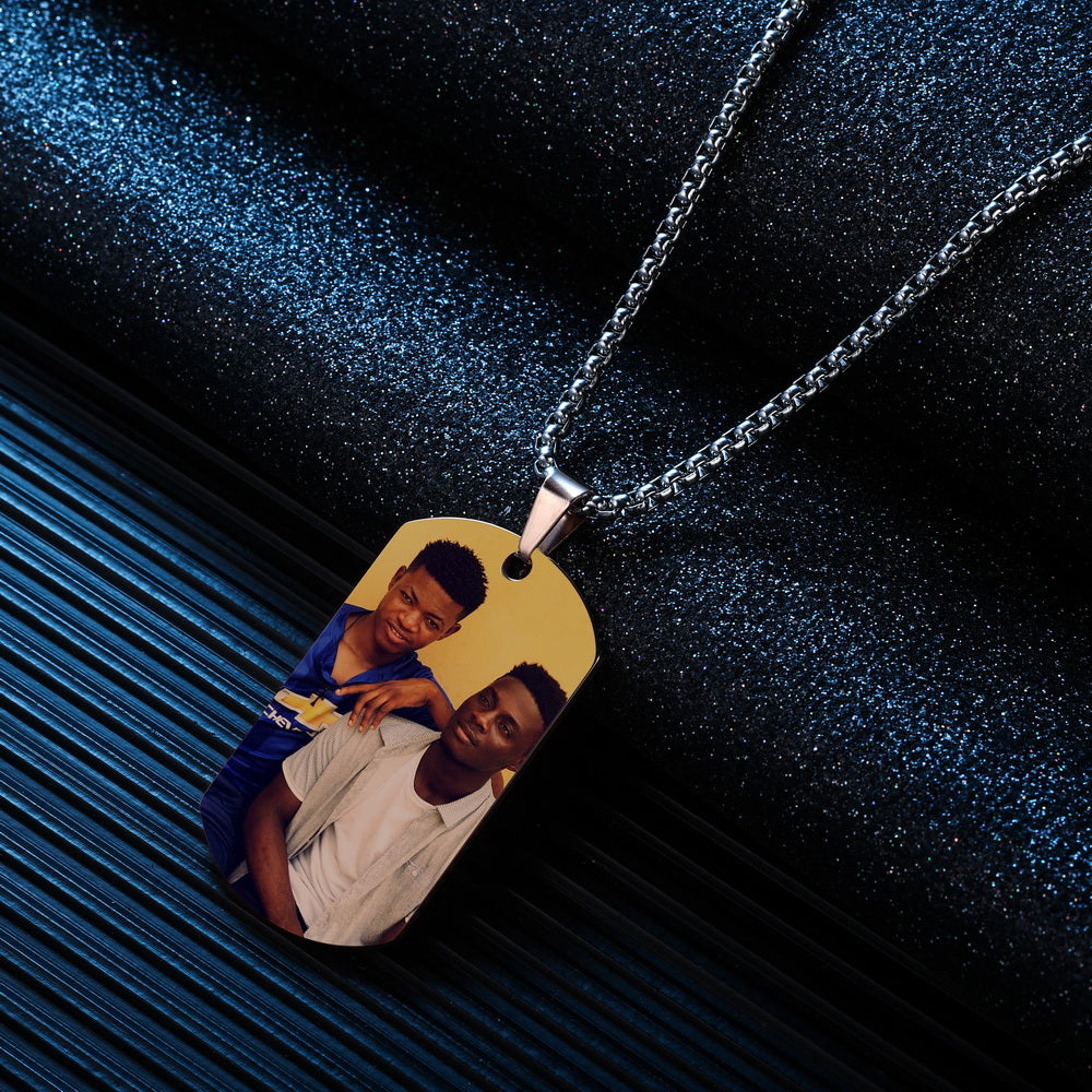 Personalized Photo Picture Dog Tag Pendant Necklace-JUUR Personalized Jewelry