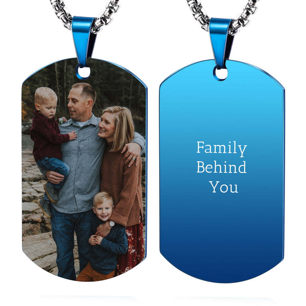 Personalized Photo Picture Dog Tag Pendant Necklace-JUUR Personalized Jewelry