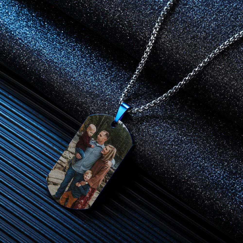 Personalized Photo Picture Dog Tag Pendant Necklace-JUUR Personalized Jewelry