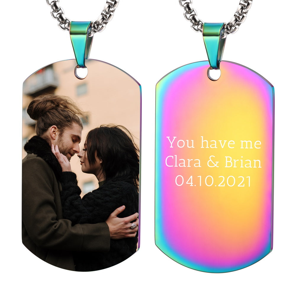 Personalized Photo Picture Dog Tag Pendant Necklace-JUUR Personalized Jewelry