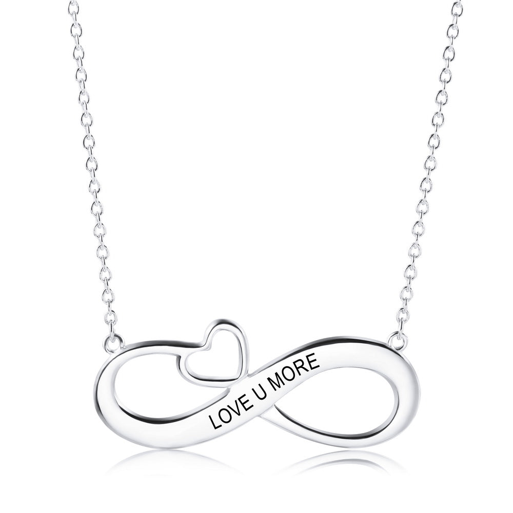 Custom Name 925 Sterling Silver Infinity Necklace-JUUR Personalized Jewelry