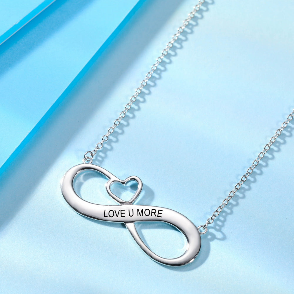 Custom Name 925 Sterling Silver Infinity Necklace-JUUR Personalized Jewelry