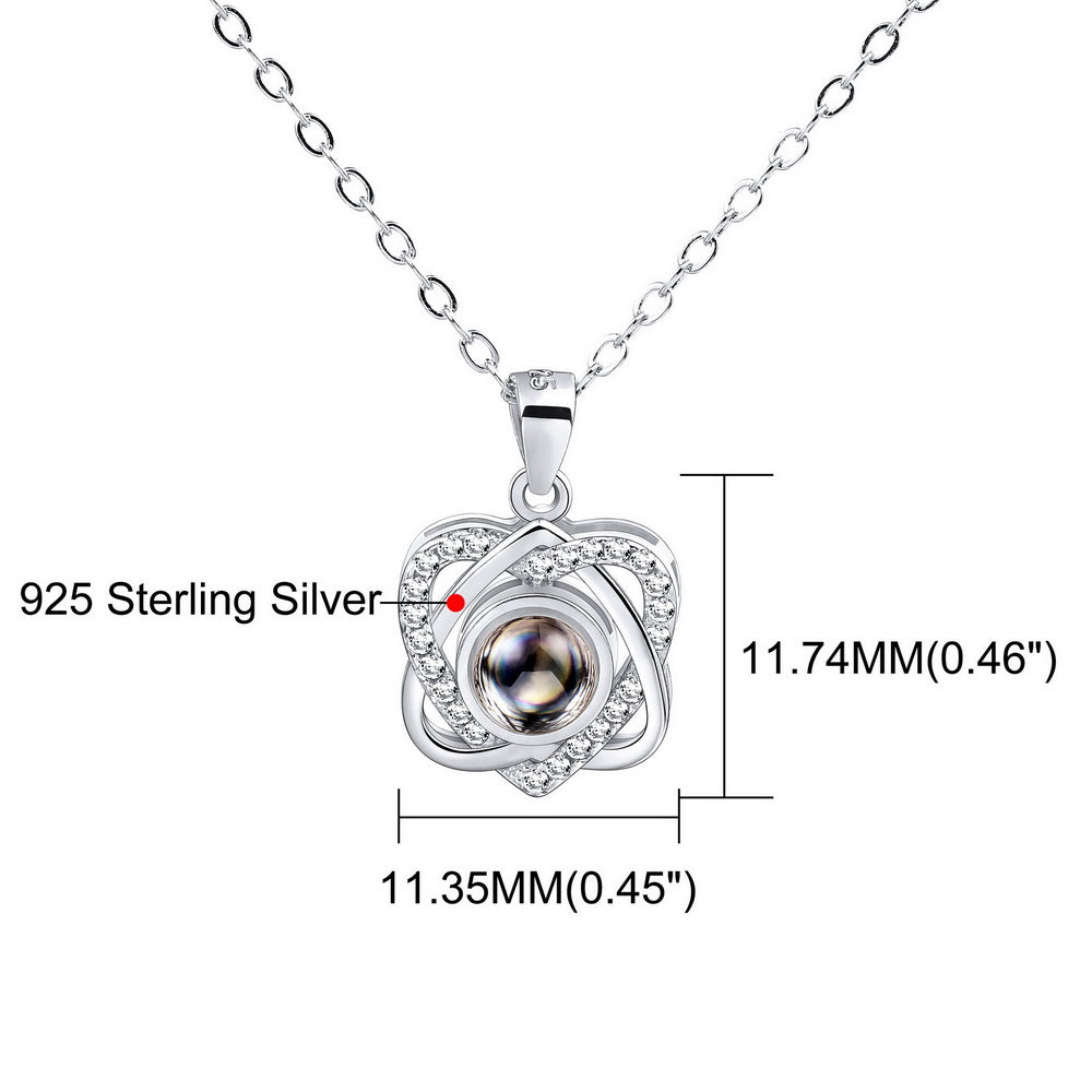 Custom Photo Projection Pendant 925 Sterling Silver Hearts Necklace-JUUR Personalized Jewelry