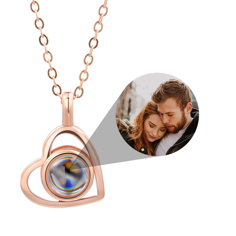 Amazon.com: Personalized Photo Necklace Custom Photo Projection Necklace  for Women Heart Photo Necklace I Love You Necklace 100 Languages for Mom  Wife Mother's Day Necklace : Clothing, Shoes & Jewelry