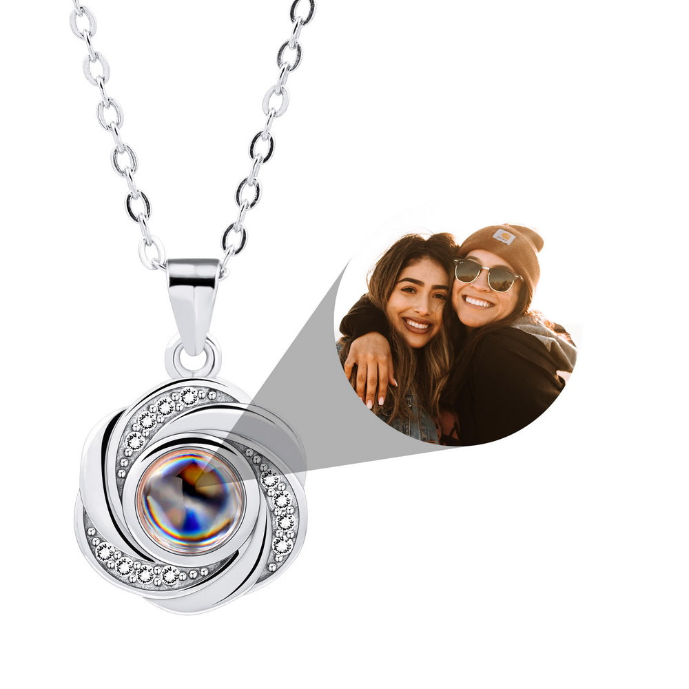 Projection Necklace Custom with Hidden Image in 925 Sterling Silver-JUUR Personalized Jewelry