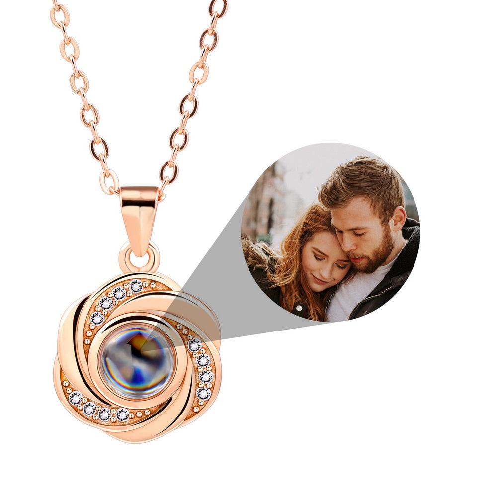 Projection Photo Necklace Intertwined Threads Sterling Silver – Customodish