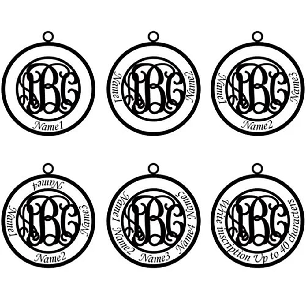 1-4 Names Engraved Family Circle Monogram Necklace in Sterling Silver-JUUR Personalized Jewelry