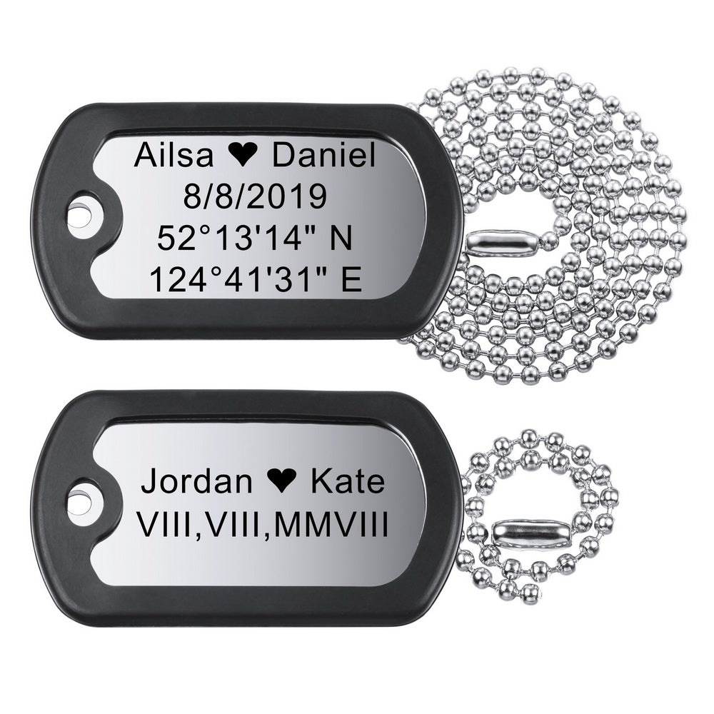 Personalized Double Military Dog Tag Necklace With Picture-JUUR Personalized Jewelry