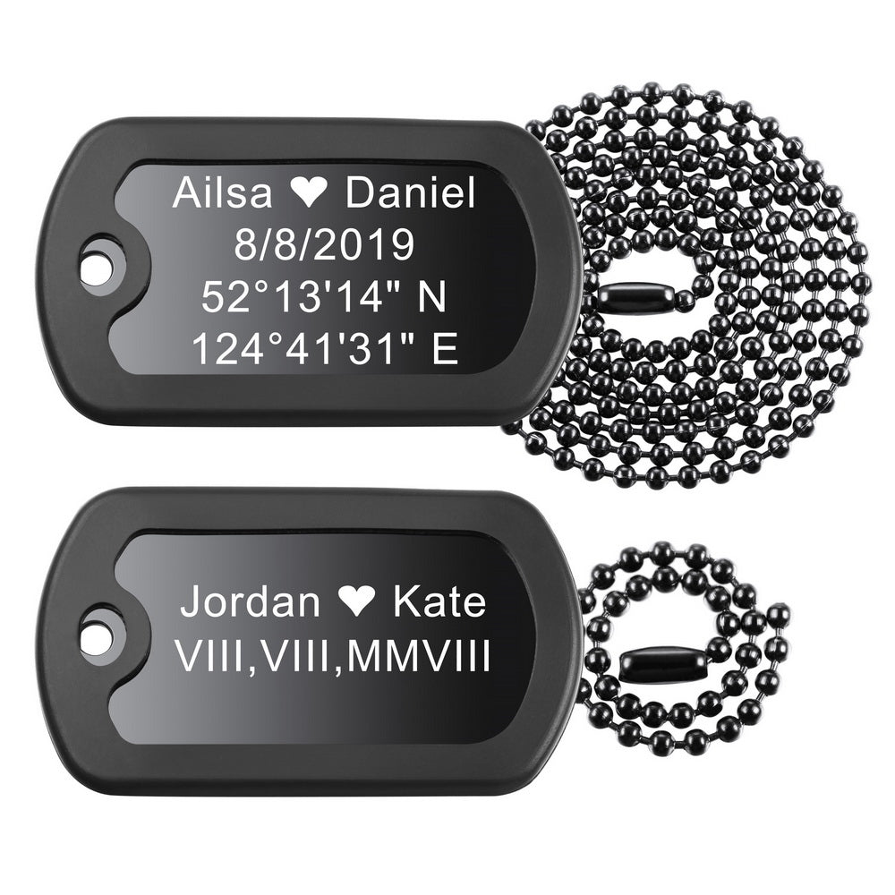 Personalized Double Military Dog Tag Necklace With Picture-JUUR Personalized Jewelry