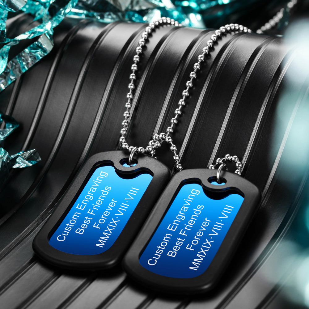 Personalized Double Military Dog Tag Necklace With Picture-JUUR Personalized Jewelry