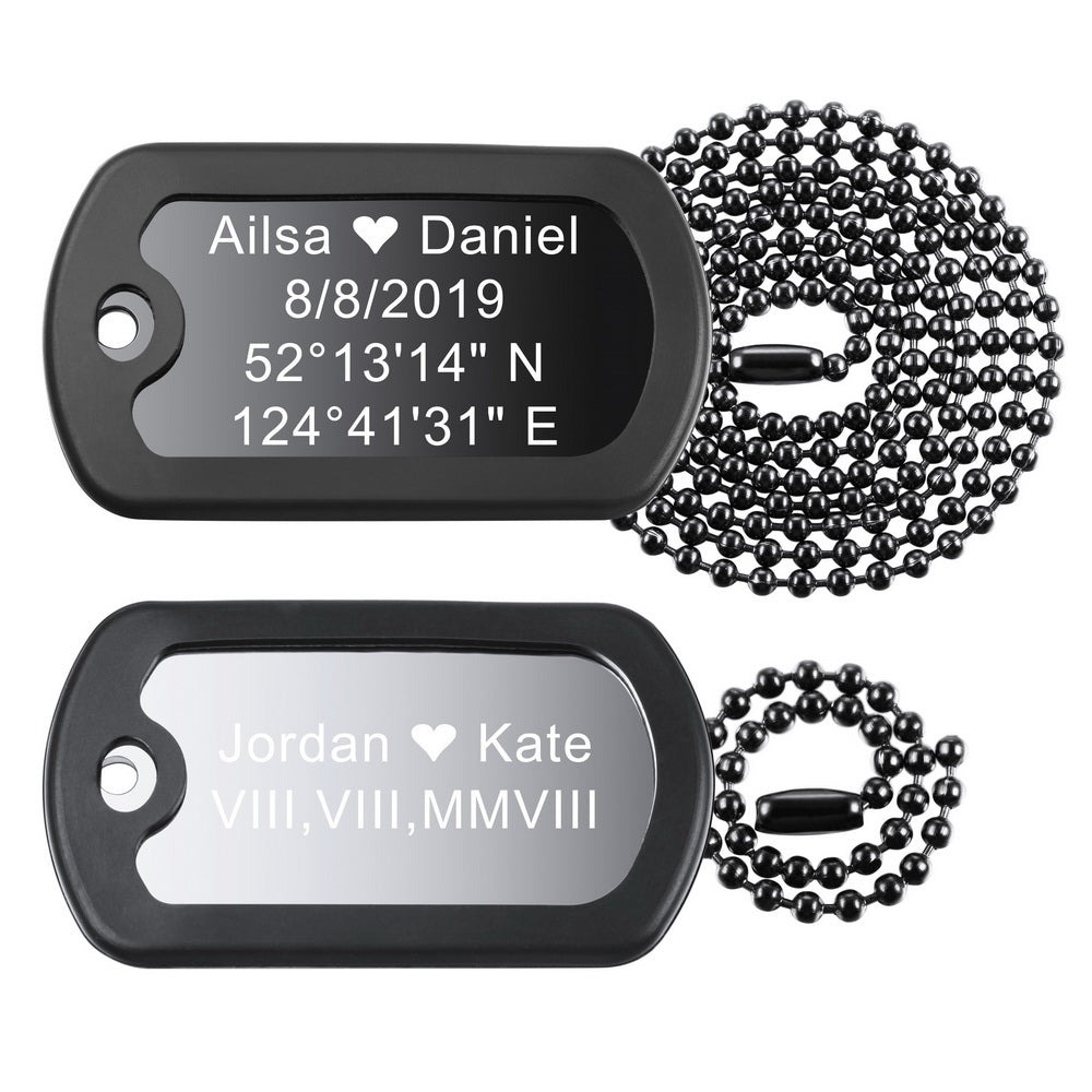 Personalized Double Military Dog Tag Necklace With Picture-JUUR Personalized Jewelry