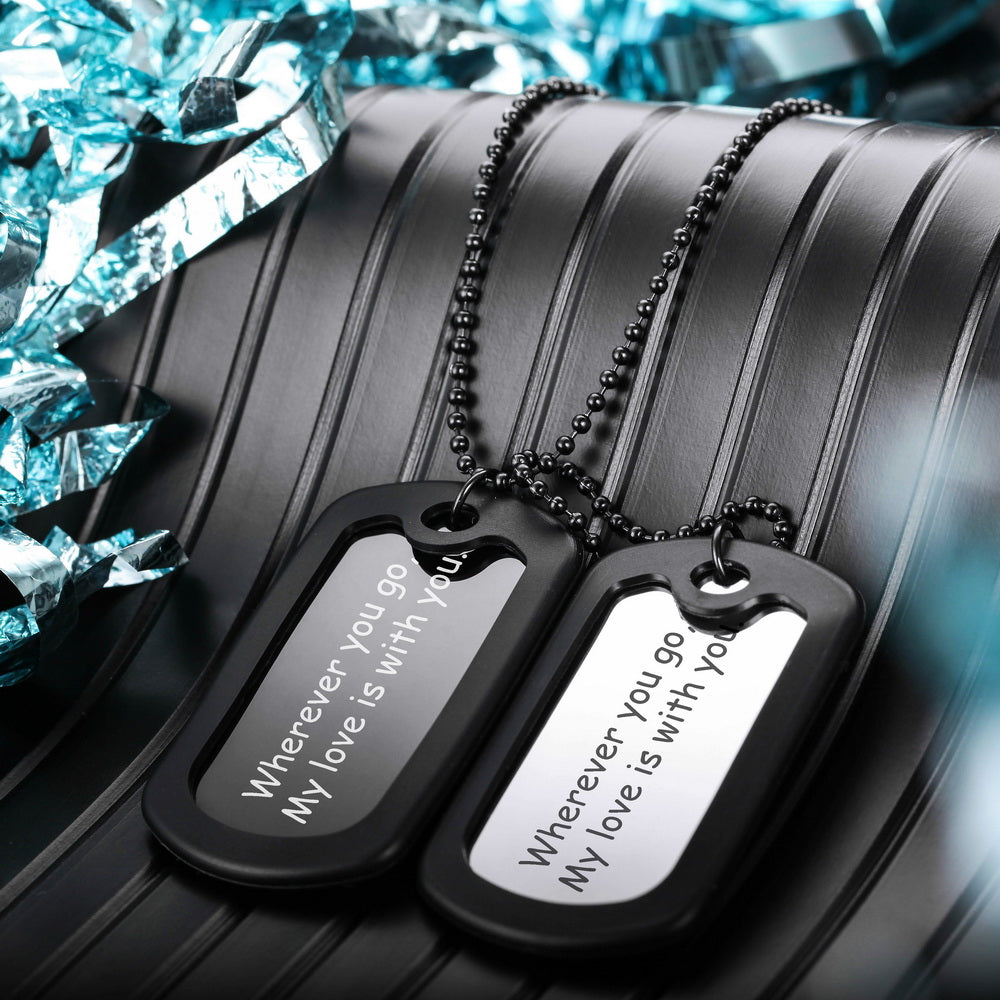 Personalized Double Military Dog Tag Necklace With Picture-JUUR Personalized Jewelry