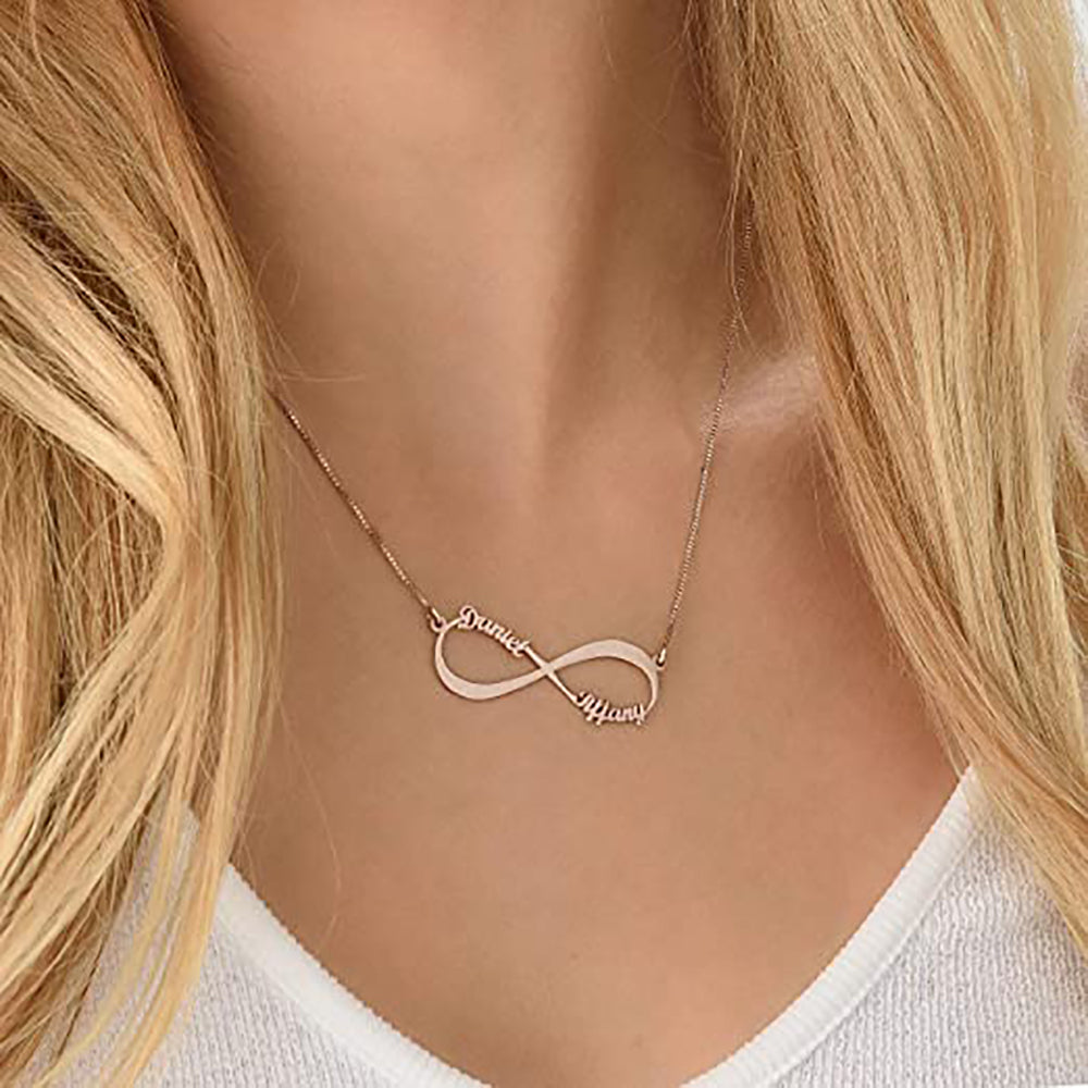 Personalized Infinity Custom Name Necklace with 1-6 Names-JUUR Personalized Jewelry