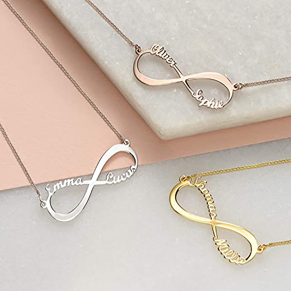 Personalized Infinity Custom Name Necklace with 1-6 Names-JUUR Personalized Jewelry