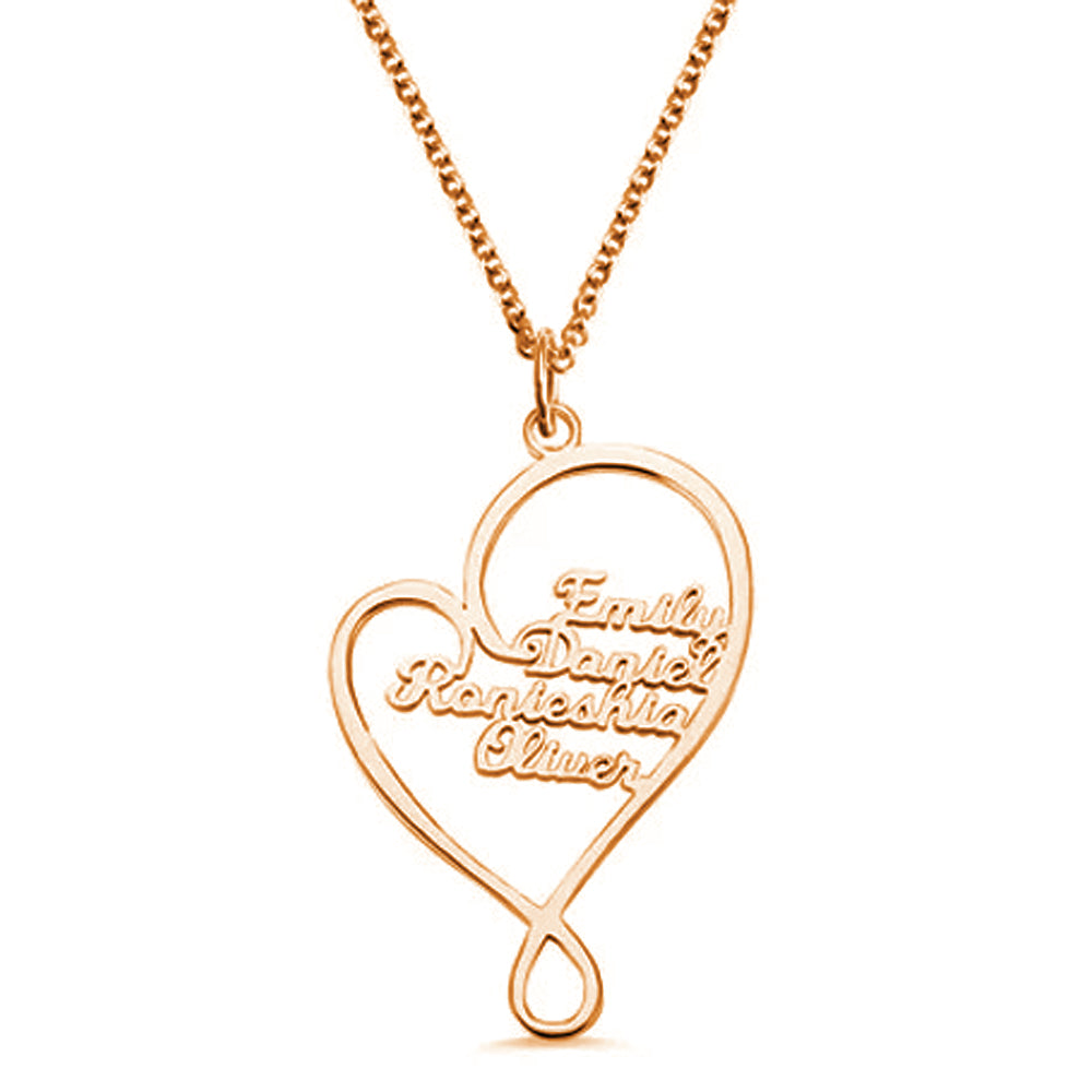 Personalized Heart and Hug Necklace for Mom-JUUR Personalized Jewelry