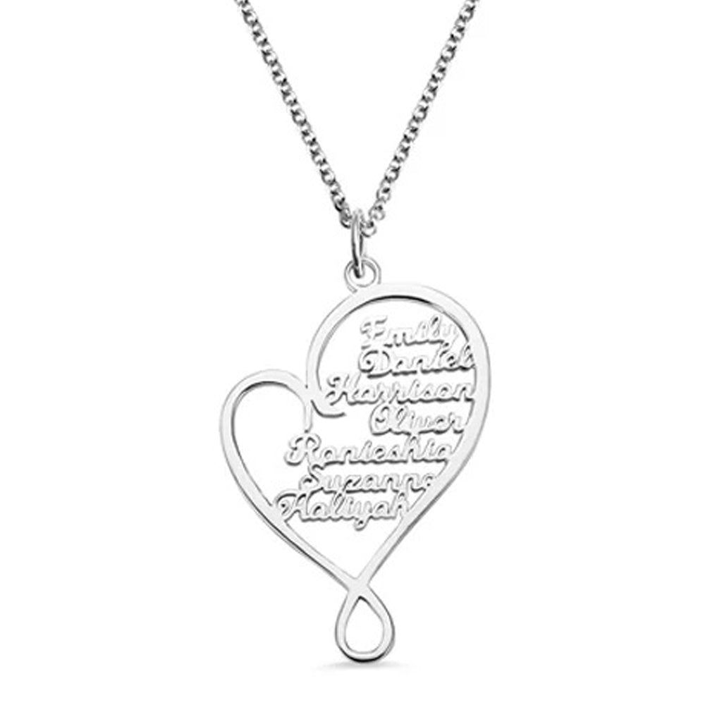 Personalized Heart and Hug Necklace for Mom-JUUR Personalized Jewelry