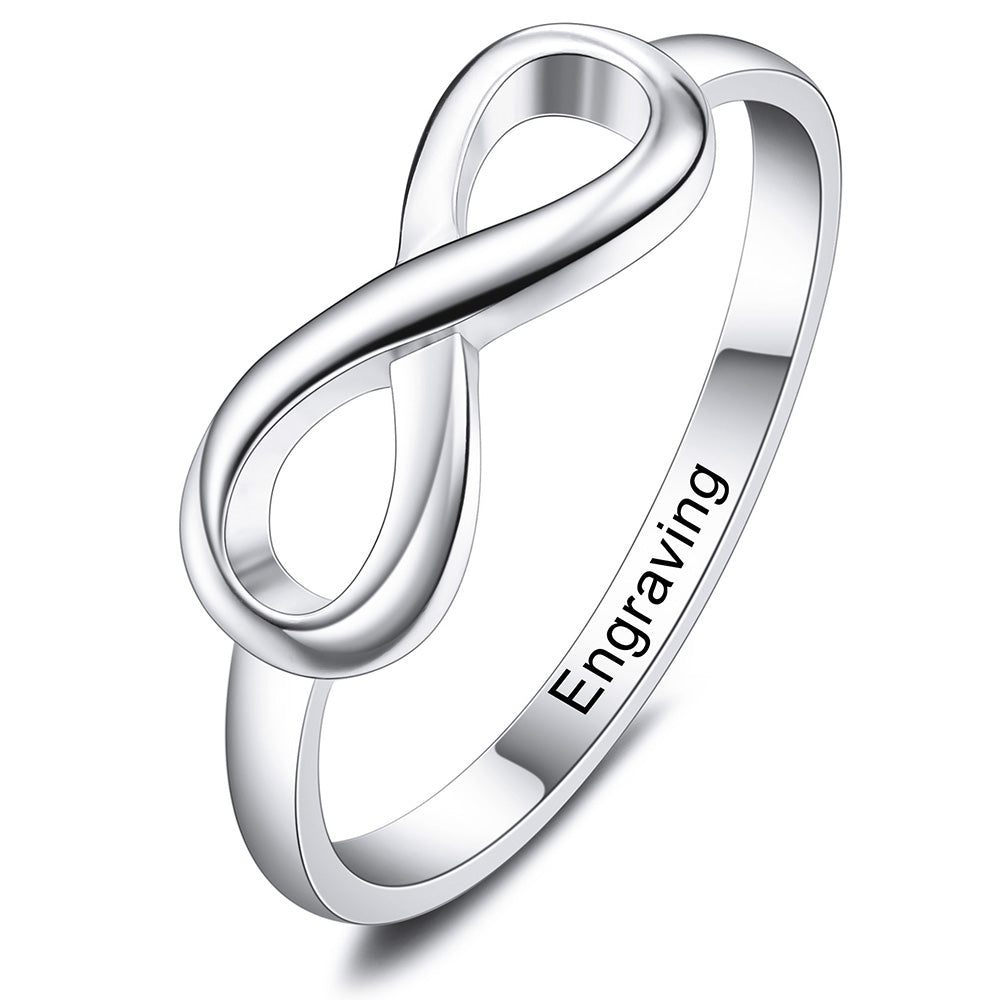 Personalized Infinity Symbol Ring in 925 Sterling Silver-JUUR Personalized Jewelry