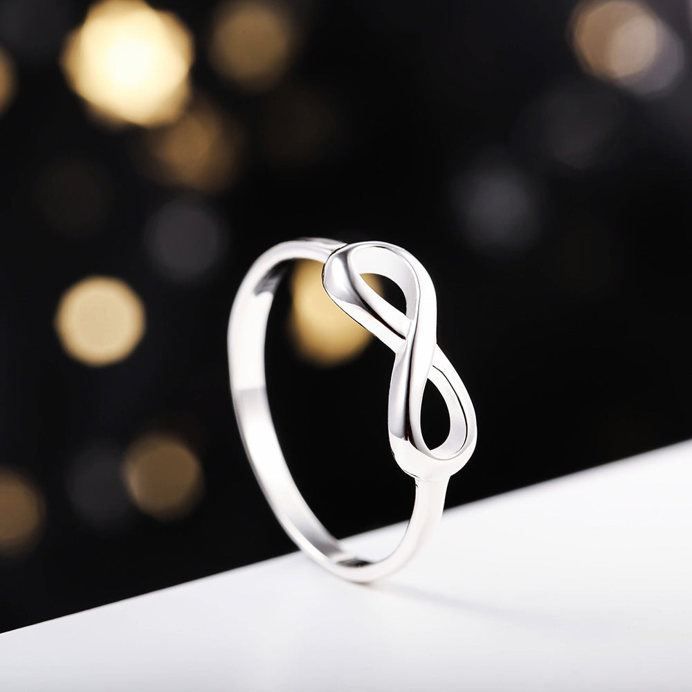 Personalized Infinity Symbol Ring in 925 Sterling Silver-JUUR Personalized Jewelry