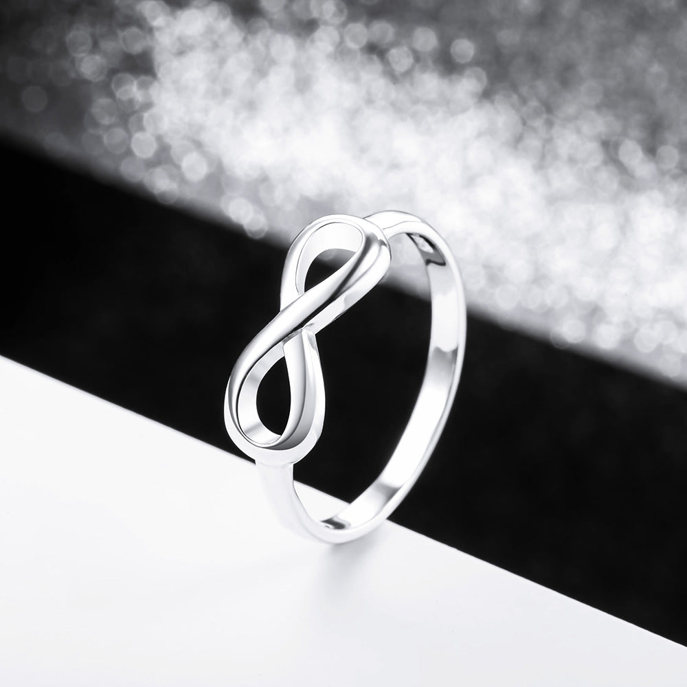 Personalized Infinity Symbol Ring in 925 Sterling Silver-JUUR Personalized Jewelry